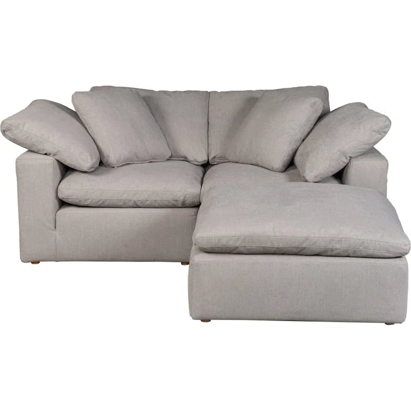 Chilton Nook Light Grey Tufted Modular Sectional with Ottoman