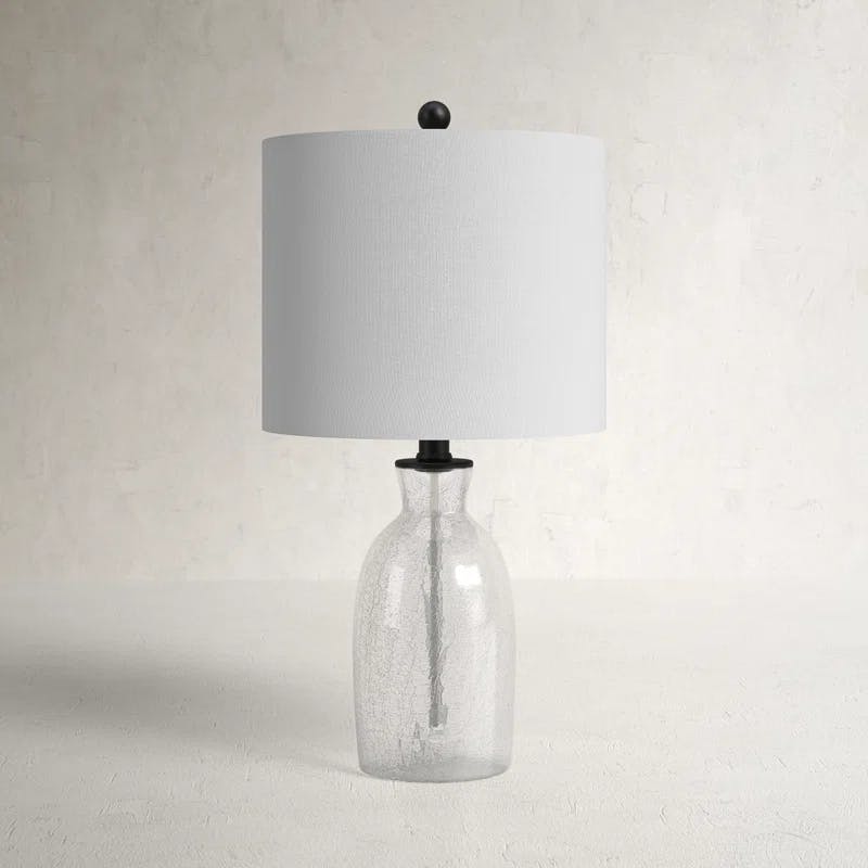 Arcadia 13" White Drum Shade Adjustable Glass Table Lamp