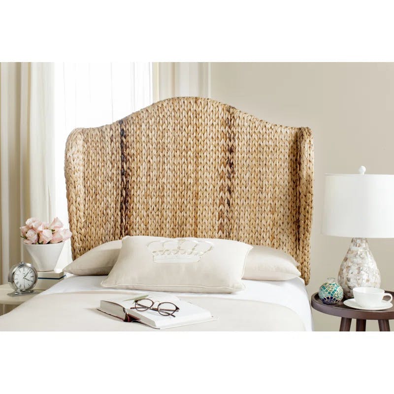 Nadine Transitional Twin Upholstered Headboard in Braided Brown
