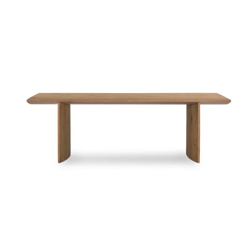 Contemporary Warm Grey-Brown Oak Veneer Rectangular Dining Table