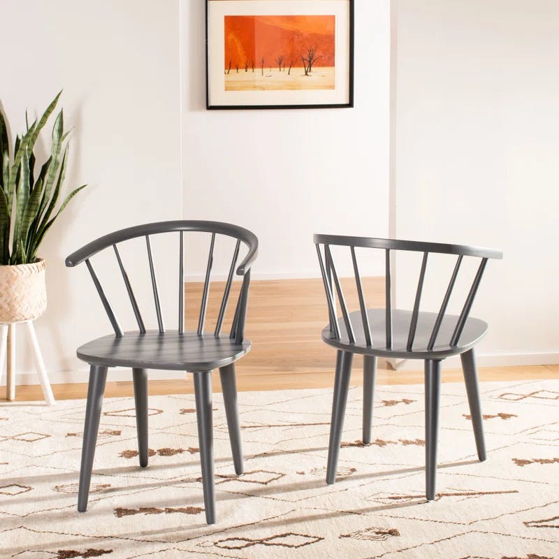 Blanchard Gray Solid Wood Transitional Side Chair Set
