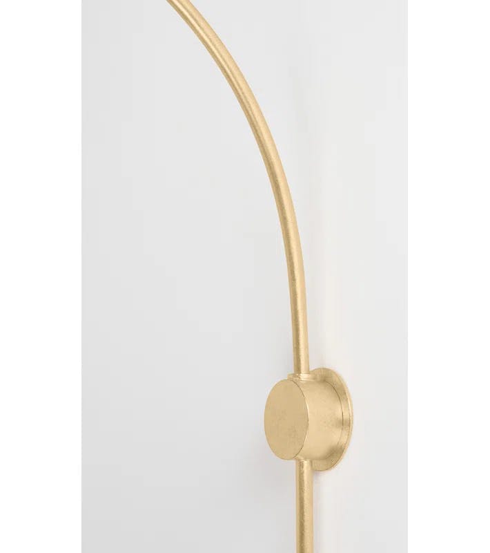 Vintage Gold Leaf Dimmable Plug-In Wall Sconce