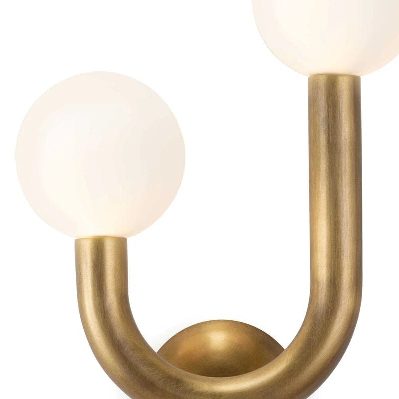 Charming Modern Playful 2-Light Brass Wall Sconce