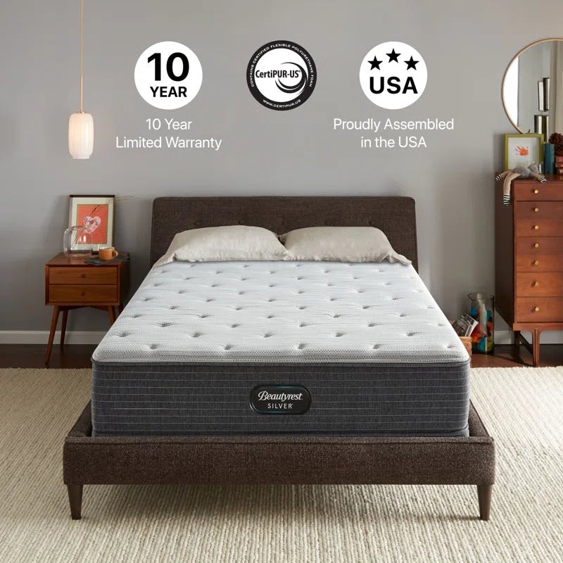 Contemporary Gray & White Gel Memory Foam King Mattress with Adjustable Base
