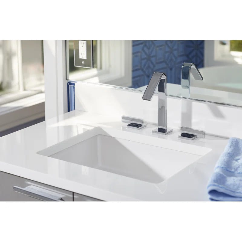 Verticyl Ice Grey Ceramic Rectangular Undermount Bathroom Sink