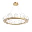 Gilded Brass Gem Ring Chandelier with Hand-Blown Crystal Gems