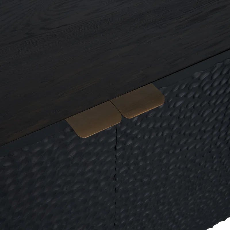 Breu Black Oak and Gold Iron 6-Drawer Sideboard