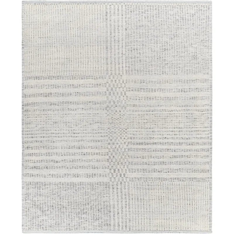 Reon Subtle Gray Hand-Knotted Wool and Cowhide Rug - 2' x 3'