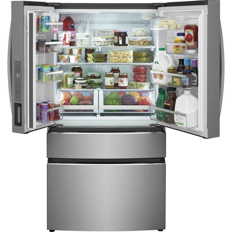 Elegant 36" Smart French Door Refrigerator with Ice Maker in Stainless Steel