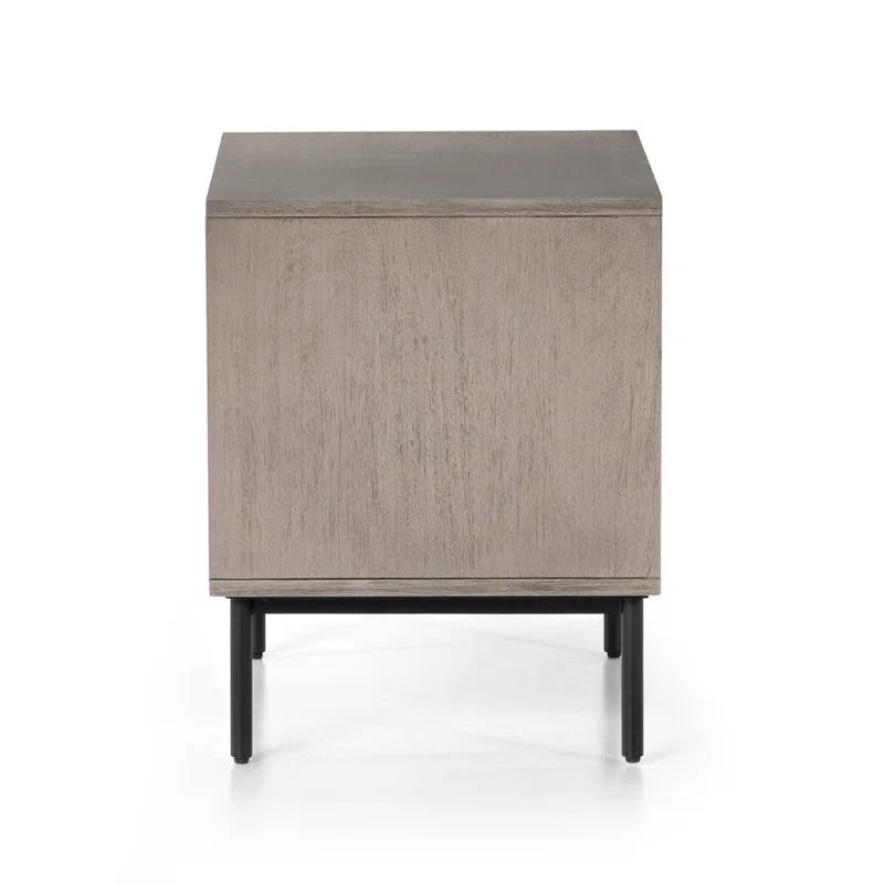 Carly Contemporary 24" Black and Gray 2-Drawer Nightstand