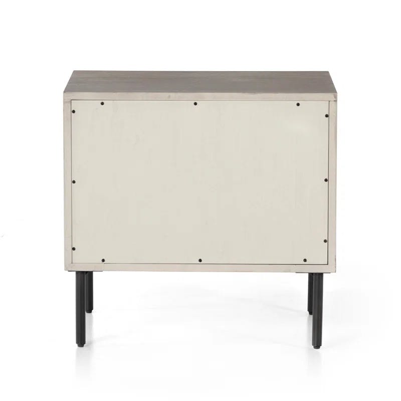 Carly Contemporary 24" Black and Gray 2-Drawer Nightstand
