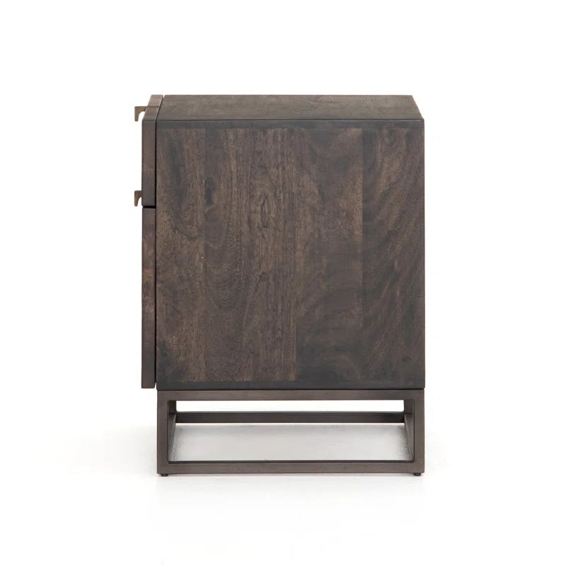 Fallon Vintage Brown 2-Drawer Legal Filing Cabinet with Iron Base