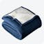 Plush Sherpa Fleece Twin/Twin XL Reversible Blanket in Dark Blue