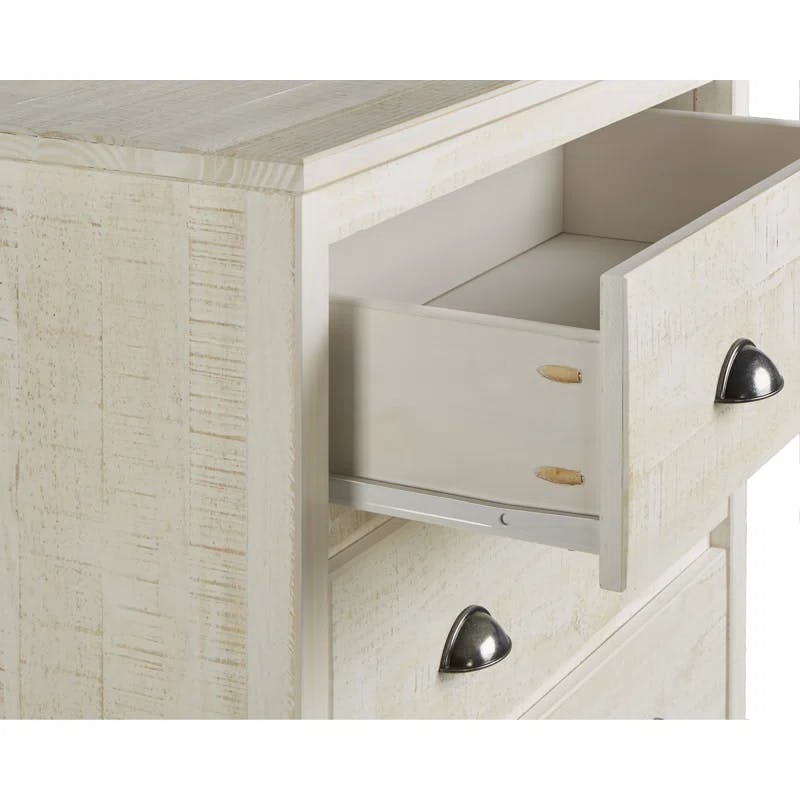 Baja Rustic White Pine 5-Drawer Dresser with Sophisticated Charm