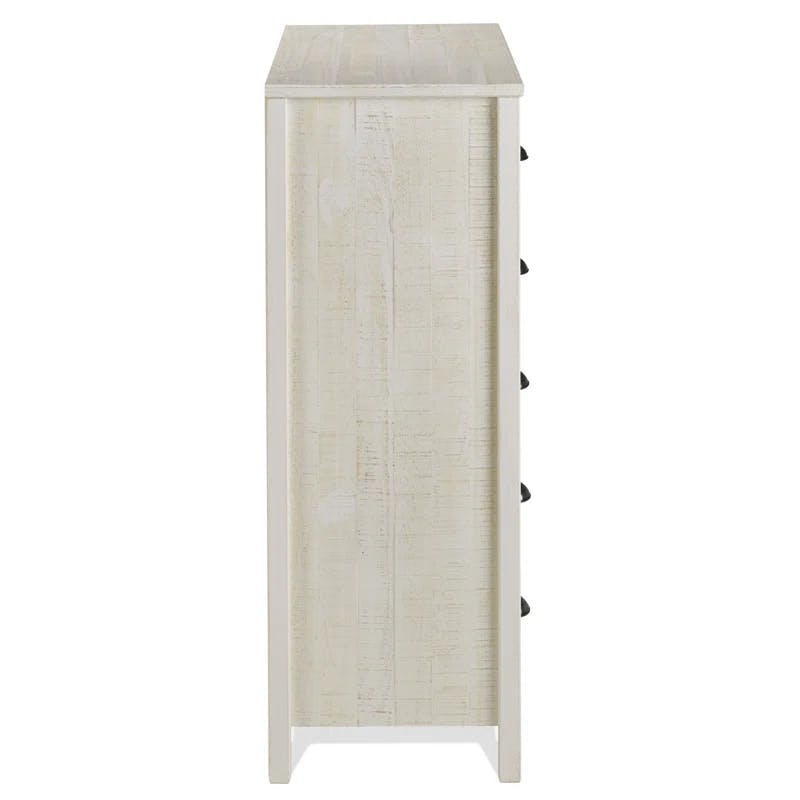 Baja Rustic White Pine 5-Drawer Dresser with Sophisticated Charm