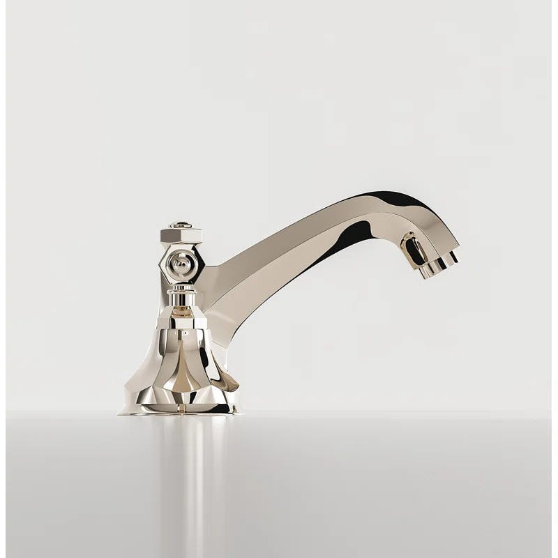 Elegant Polished Nickel 3-Hole Widespread Lavatory Faucet with Crystal Handles
