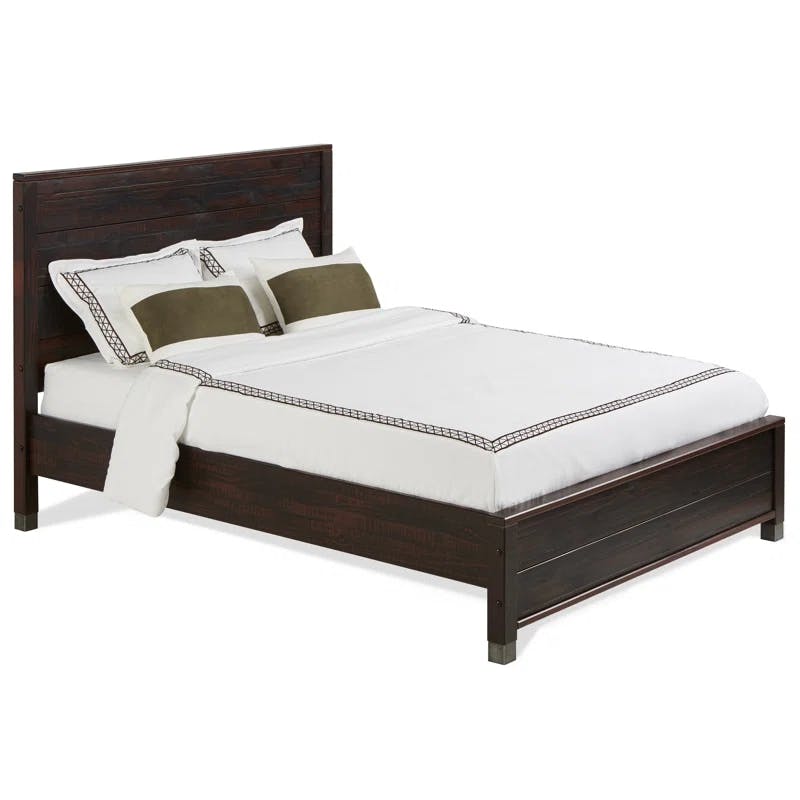 Baja Full/Double Platform Bed in Walnut with Solid Pine Wood Frame