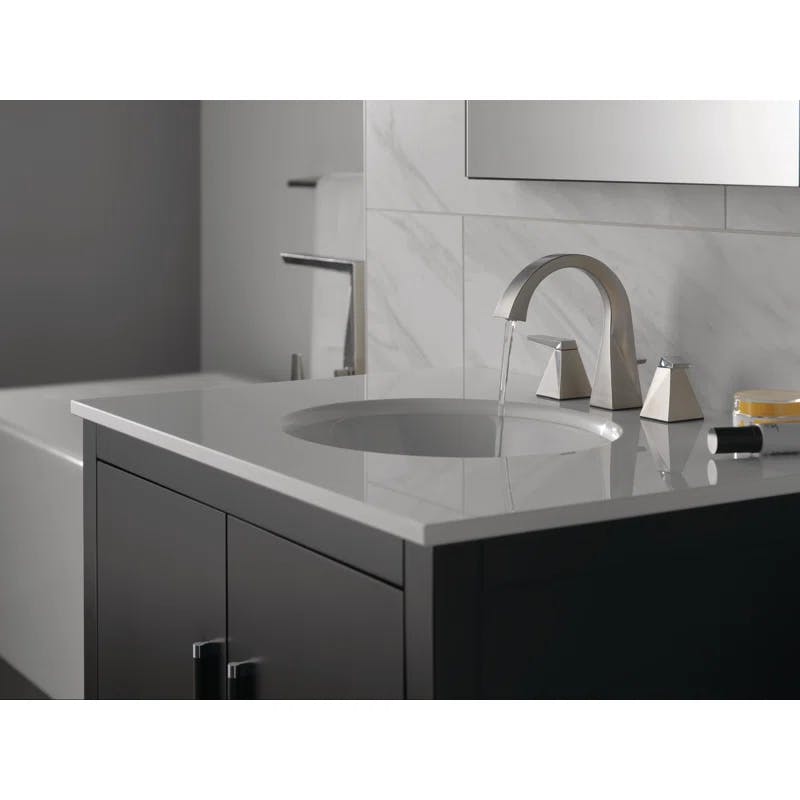 Trillian 16" Modern Widespread Stainless Steel Bathroom Faucet