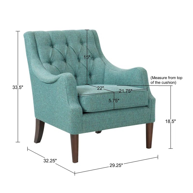 Teal Handcrafted Solid Wood Accent Chair
