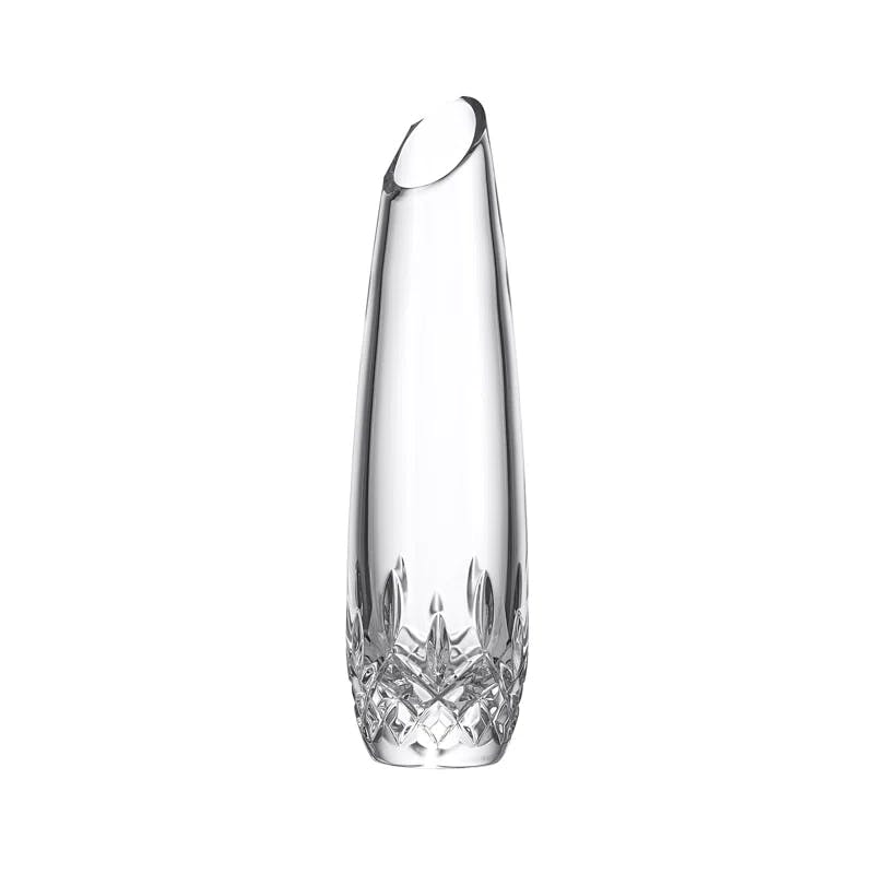 Elegant Crystal Bud Vase with Lismore Diamond Cuts 9.4"H