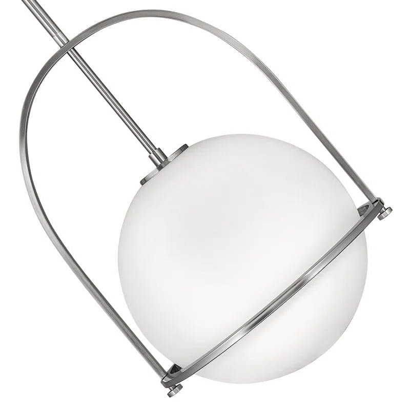Somerset Etched Opal Glass & Brushed Nickel 23" Globe Pendant