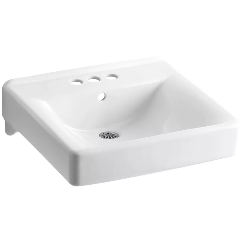 Soho Elegance 20" White Ceramic Wall-Mount Lavatory Sink