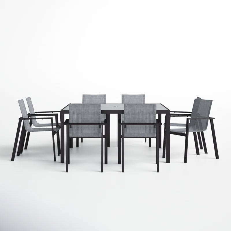 Placido 8-Person Slate Square Outdoor Dining Set with Ceramic Top