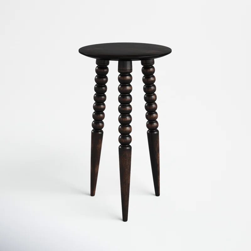 Lessing 71'' Round Solid Wood Tripod Accent Table