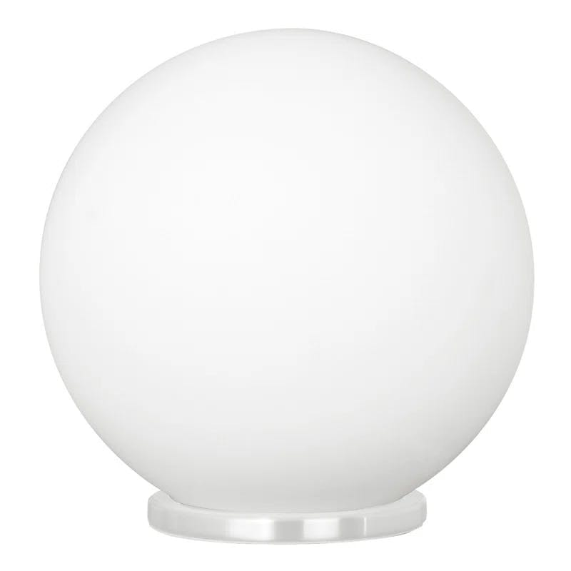 Rondo 8'' White Opal Glass Globe Table Lamp