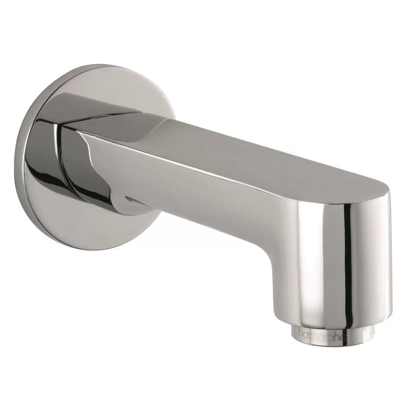 Modern Universal Fit Wall Mounted Tub Spout in Brushed Chrome