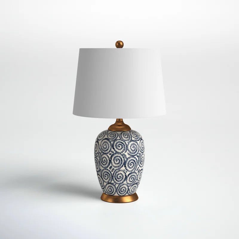 Lawton 24'' Gray and Brown Modern Ceramic Table Lamp