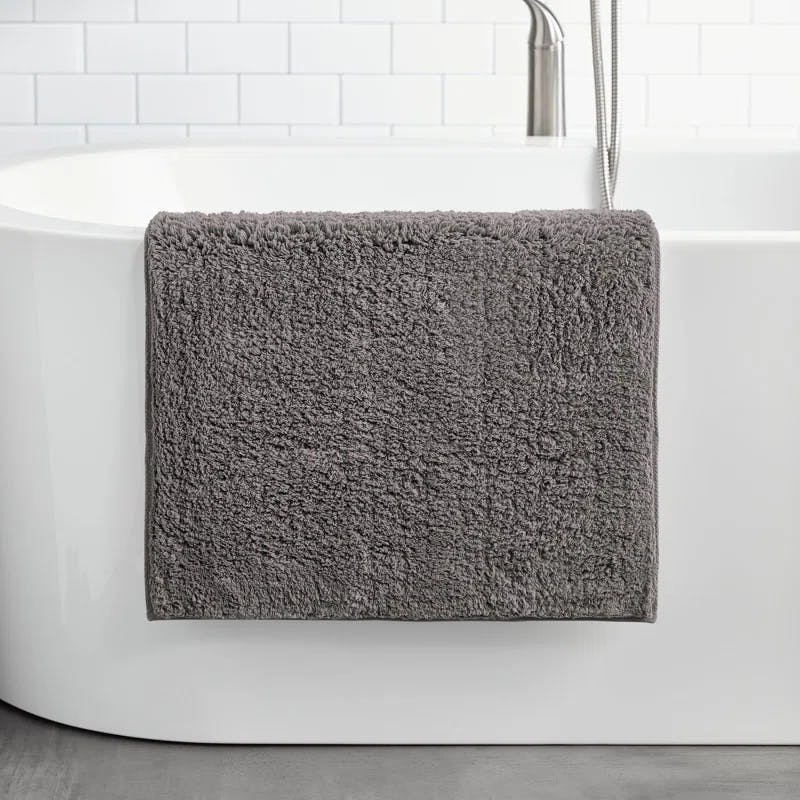 Nate Home Charcoal Ultra-Soft Cotton Bath Rug, 21" x 21"