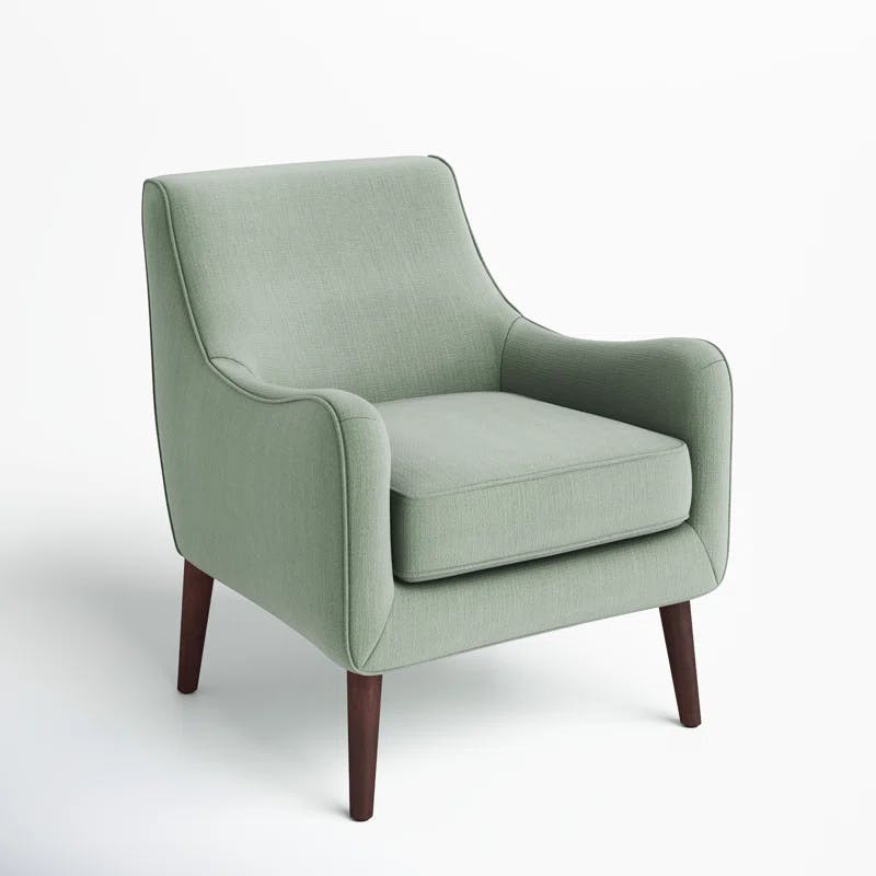 Liam Seafoam Mid-Century Accent Chair with Espresso Wooden Legs