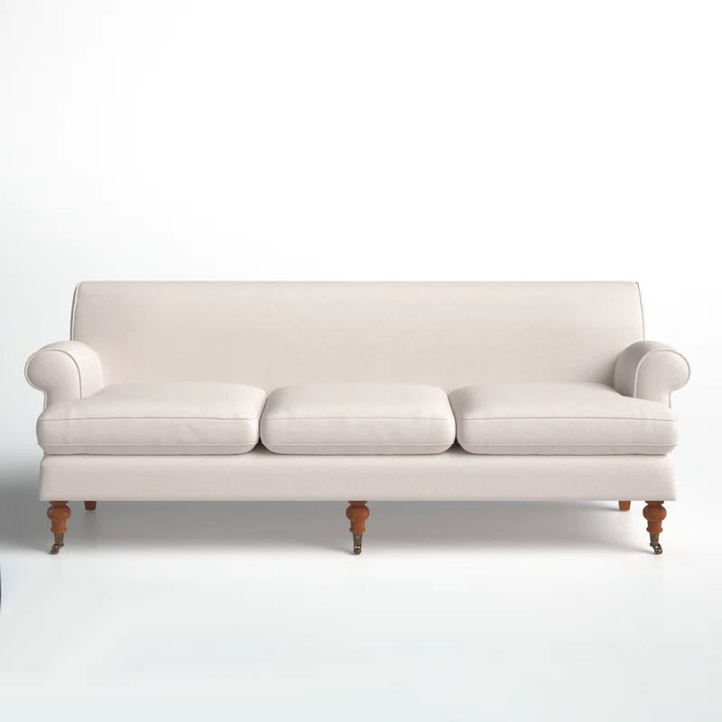 Alana Lawson 88'' Sky Neutral Velvet Upholstered Sofa