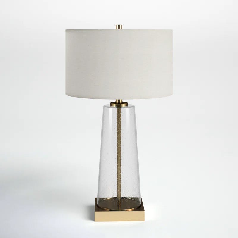 Dax 25'' Tapered Seeded Glass and Brass Table Lamp
