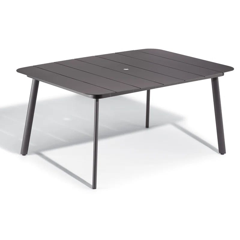 Eiland Sophisticated 68" Powder Coated Aluminum Outdoor Dining Table
