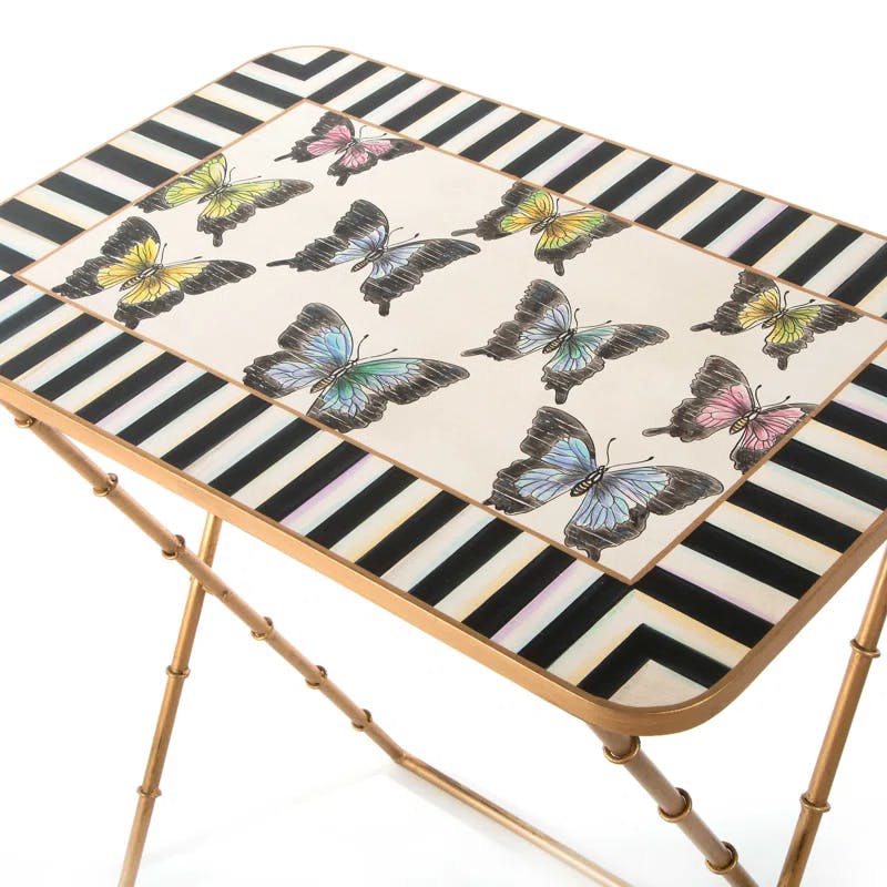 Courtly Stripe Hand-Painted Butterfly Collection Tray Set