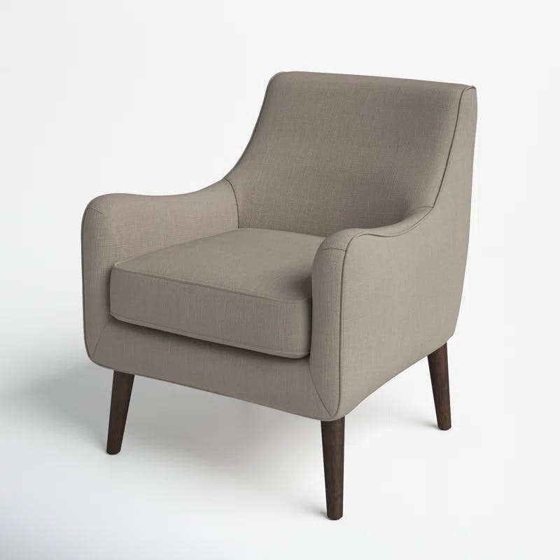 Luxe Gray Upholstered Wooden Accent Chair