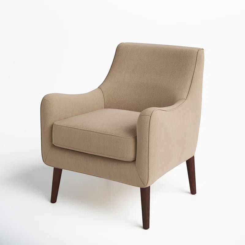 Liam Mid-Century Beige Upholstered Accent Chair
