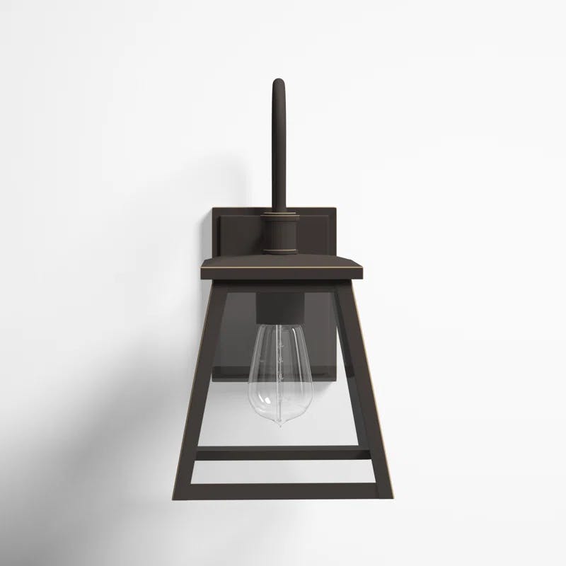 Belmore Oiled Bronze 1-Light Outdoor Wall Lantern with Clear Glass