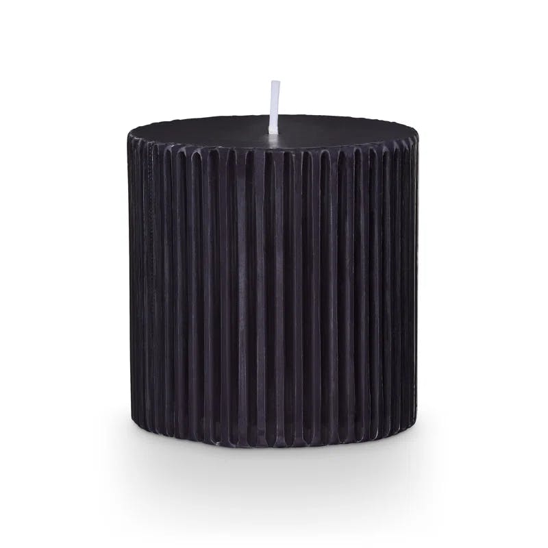 Amber Soy Scented Pillar Candle in Blackberry Absinthe