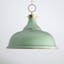 Aged Brass Leaf Green 3-Light Bowl Pendant with Dome Shade