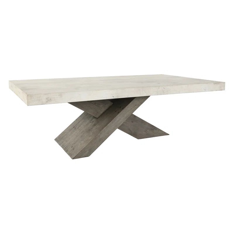Albion 54'' Gray and Cream Transitional Rectangular Coffee Table