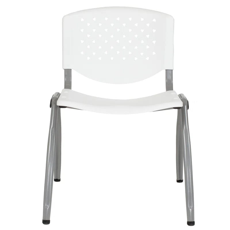 Titanium Gray 880 lb Capacity Ergonomic Stack Chair - White