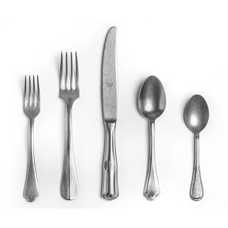 Vintage Elegance 5-Piece Stainless Steel Cutlery Set