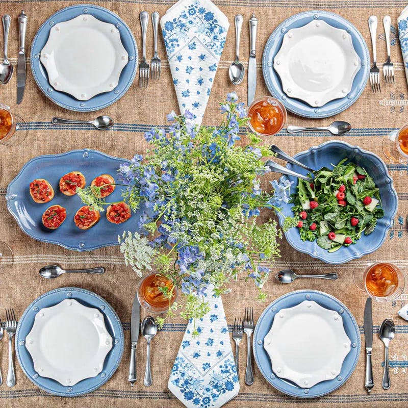 Chambray Blue Berry & Thread 4-Piece Ceramic Dining Set