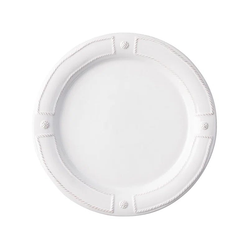 Whitewash Ceramic 5-Piece Dinnerware Set with French Panel Design