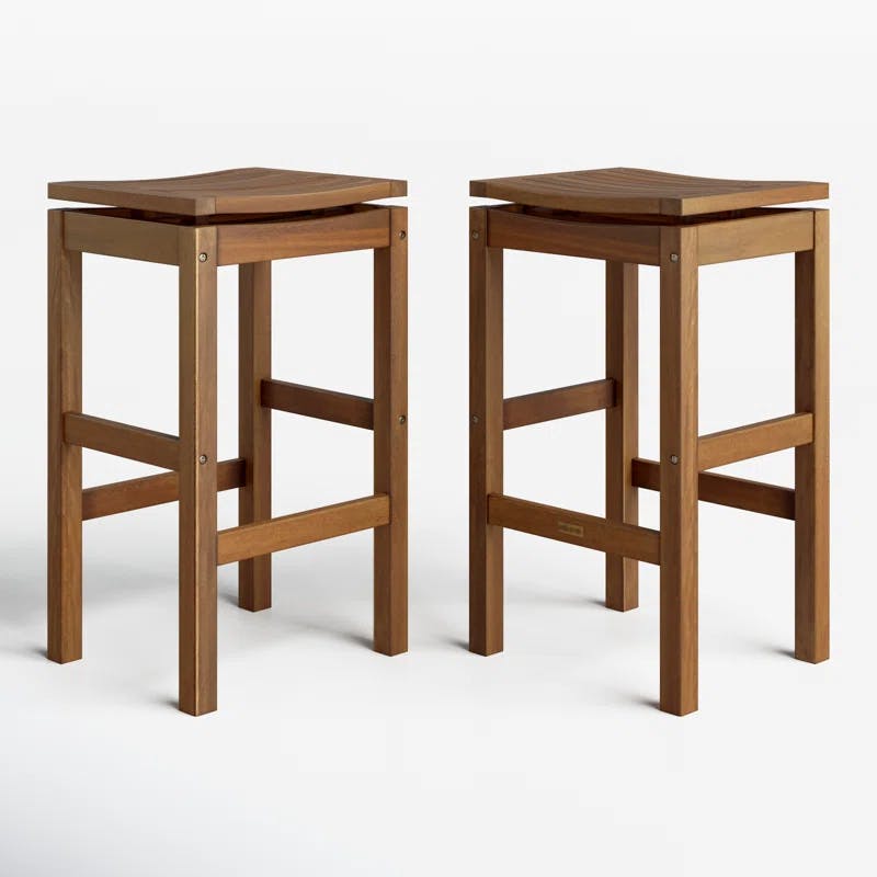 Classic Eucalyptus Brown Stain Bar Stool, Weather Resistant