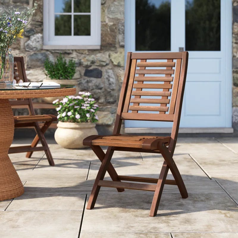 Fleur Wood Outdoor Folding Dining Side Chair