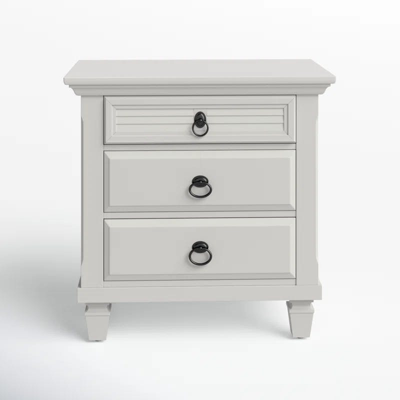 Winchester Pine White Transitional 3-Drawer Nightstand